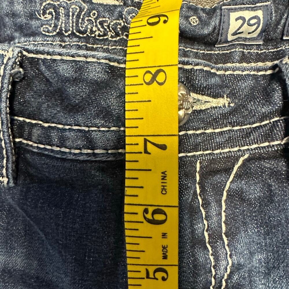 Miss Me Thick Stitch Fleur De Lis Boot Cut Jeans Western Y2K Size 29 - Picture 10 of 12